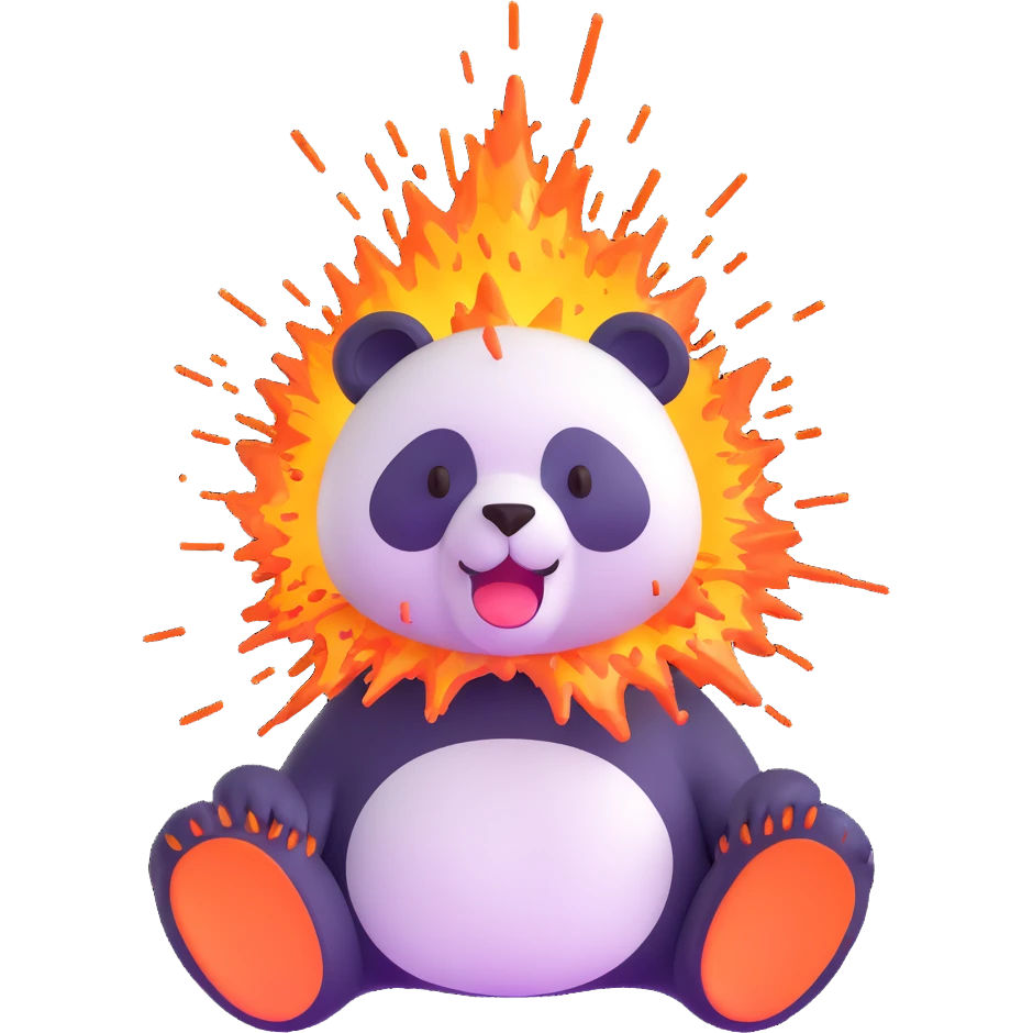 panda with exploding head emoji