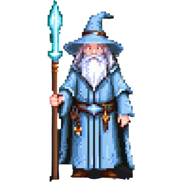 Gandalf the wizard with white beard, staff, and magical robe emoji