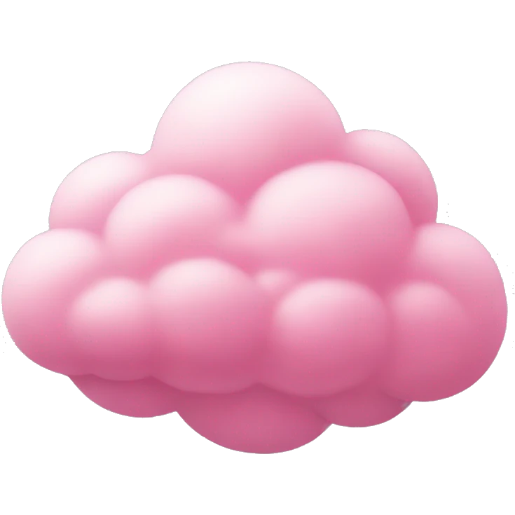 Realistic pink cloud emoji