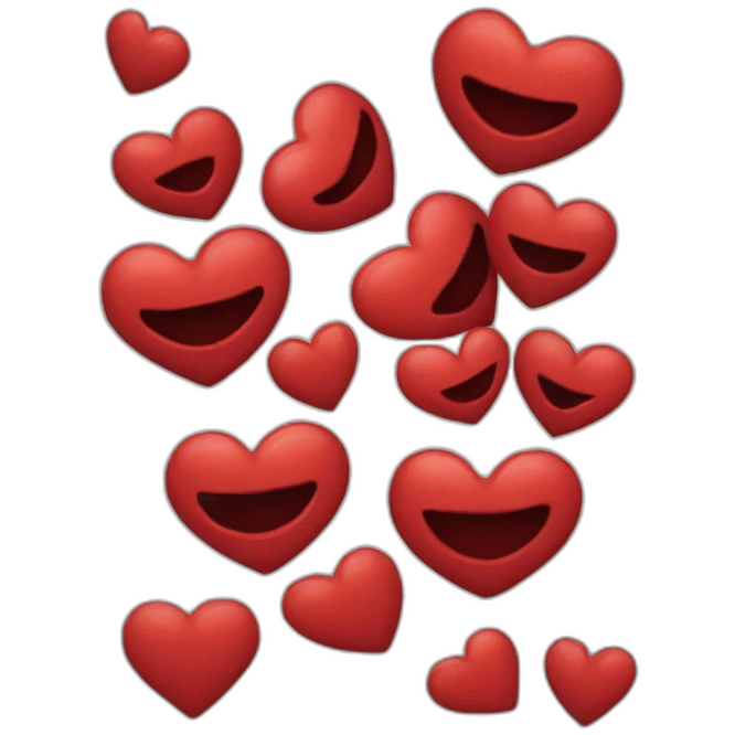 Cœur rouge sur fond noir emoji