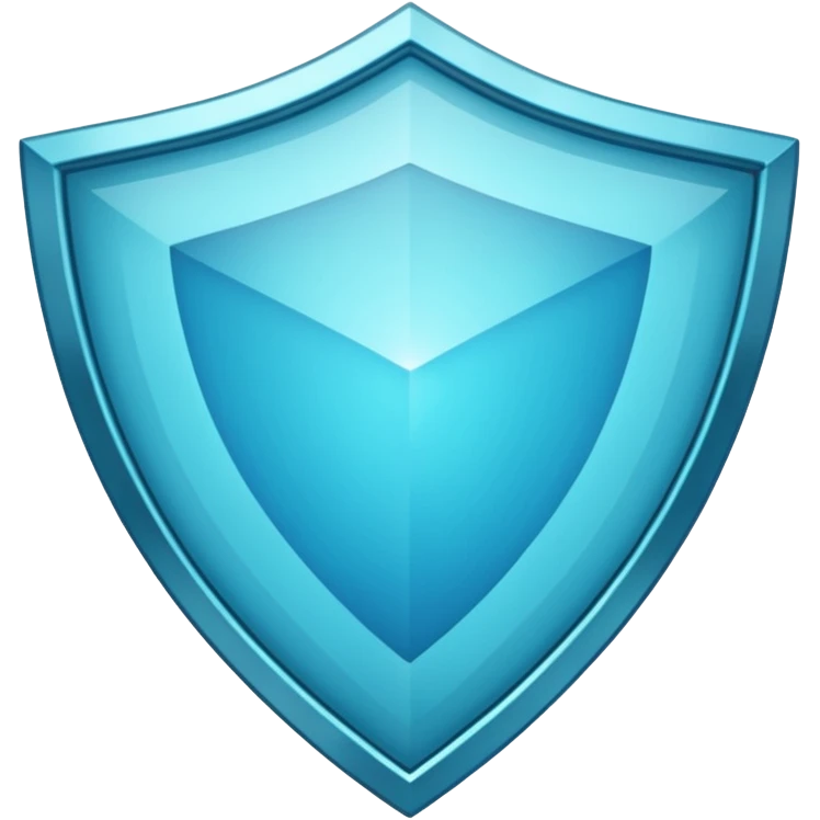 Cyan blue shield with diamond emoji