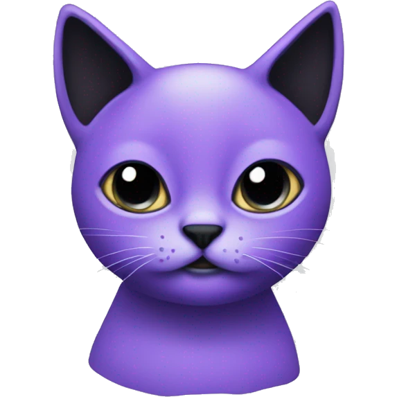 A cute purple cat with black on it emoji