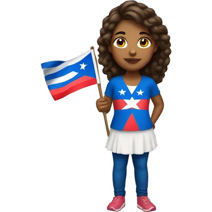Latina girl with puerto Rico flag emoji