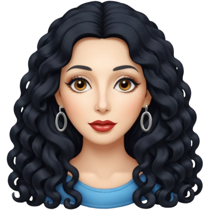 Cher with long curly hair emoji