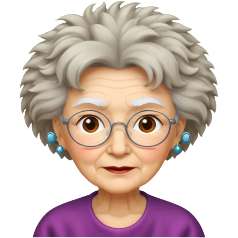 grandma with furry hair emoji