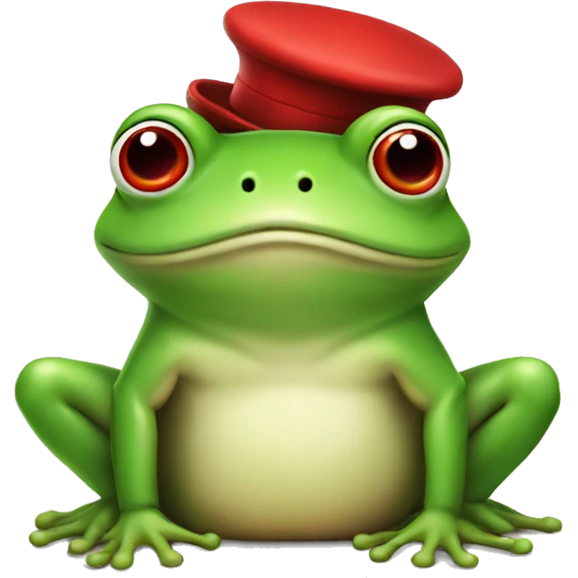 Frog with red hat that likes winning emoji