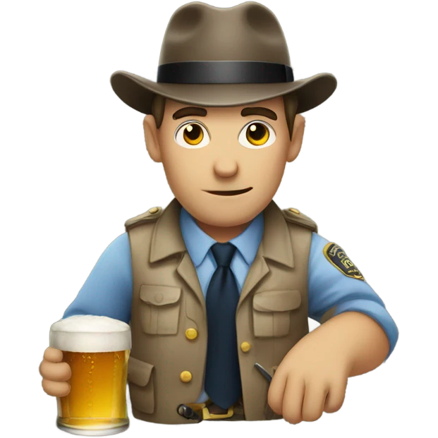 Detective drinking beer emoji