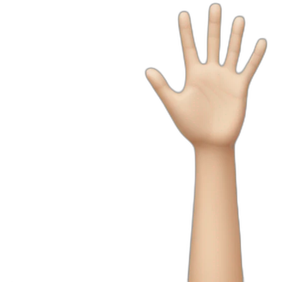 white person hand waving goodbye emoji