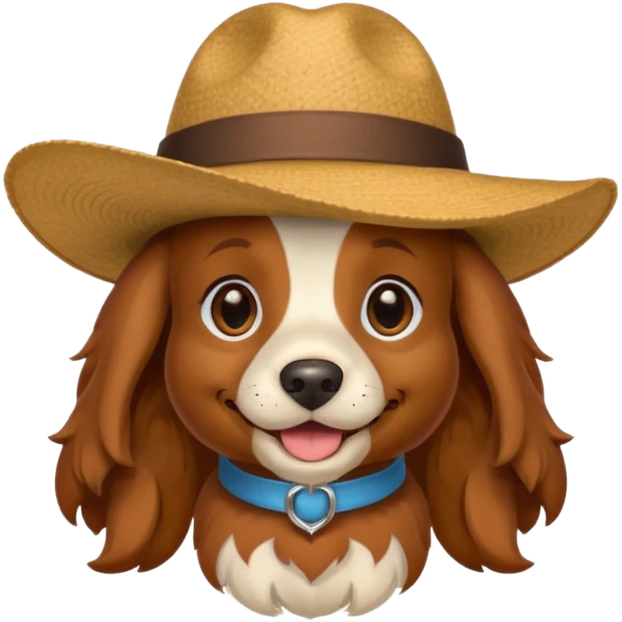 un cocker avec un chapeau emoji
