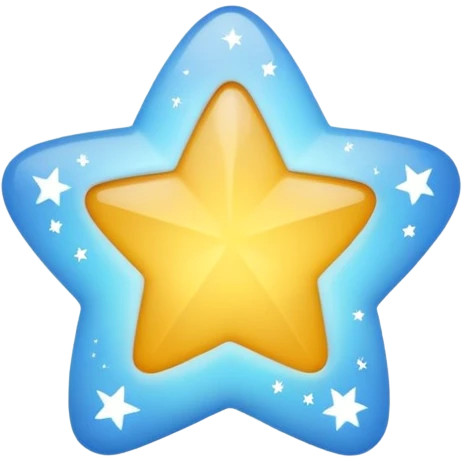 Matte Light blue starry emoji