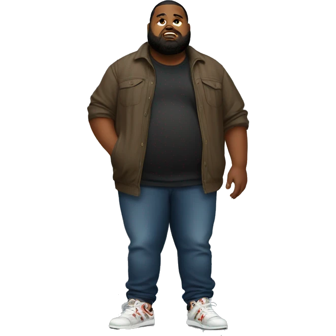 Fat guy with beard and streetwear emoji