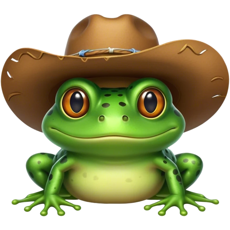 Frog wearing cowboy hat emoji