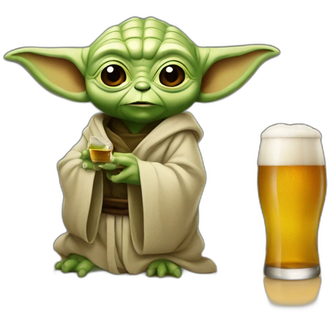 yoda qui boit une bier emoji