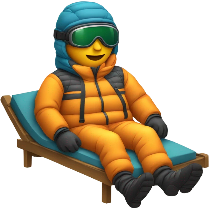 Someone sick in bed, dressed in ski attire emoji
