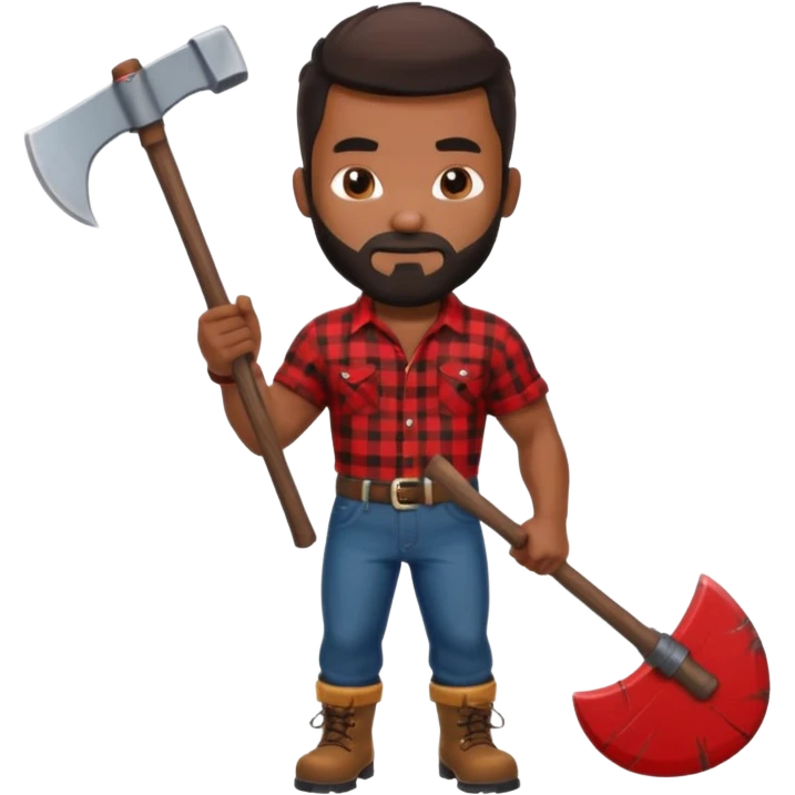 black lumberjack man emoji