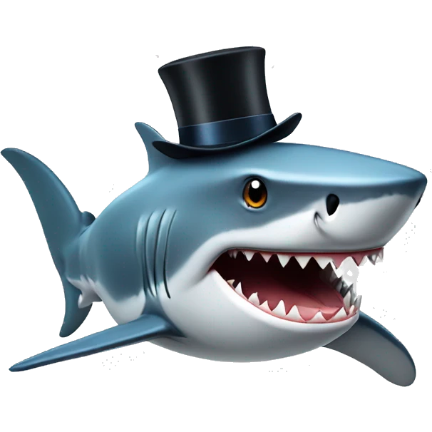 Shark with a top hat emoji
