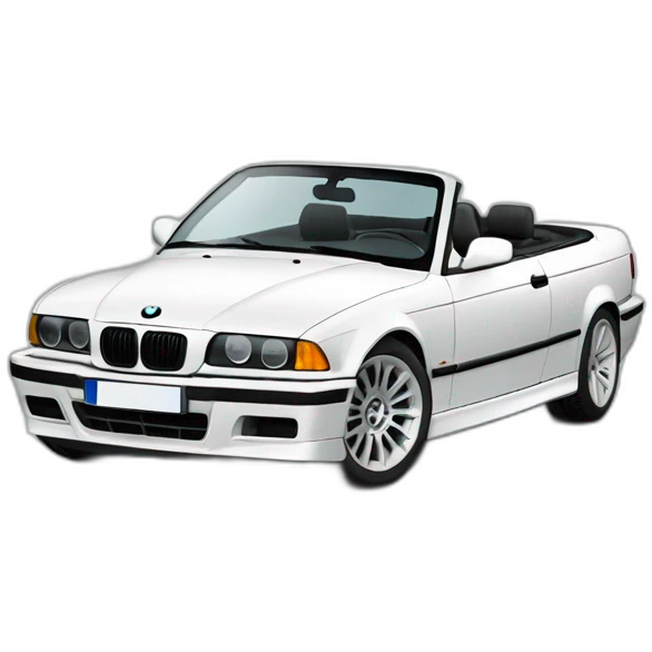 Bmw e36 white cabrio emoji