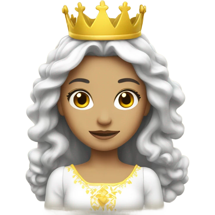 a white princess with a yellow crown emoji