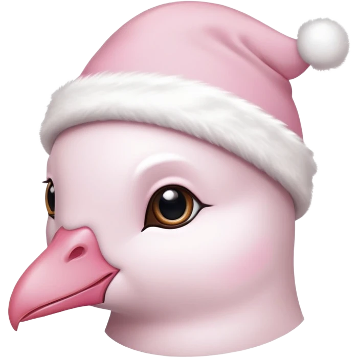 light pink beautiful magestic dove wearing light pink and white christmas hat  emoji