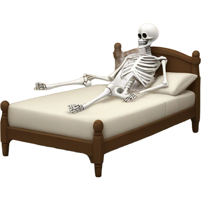 Skeleton in bed  emoji