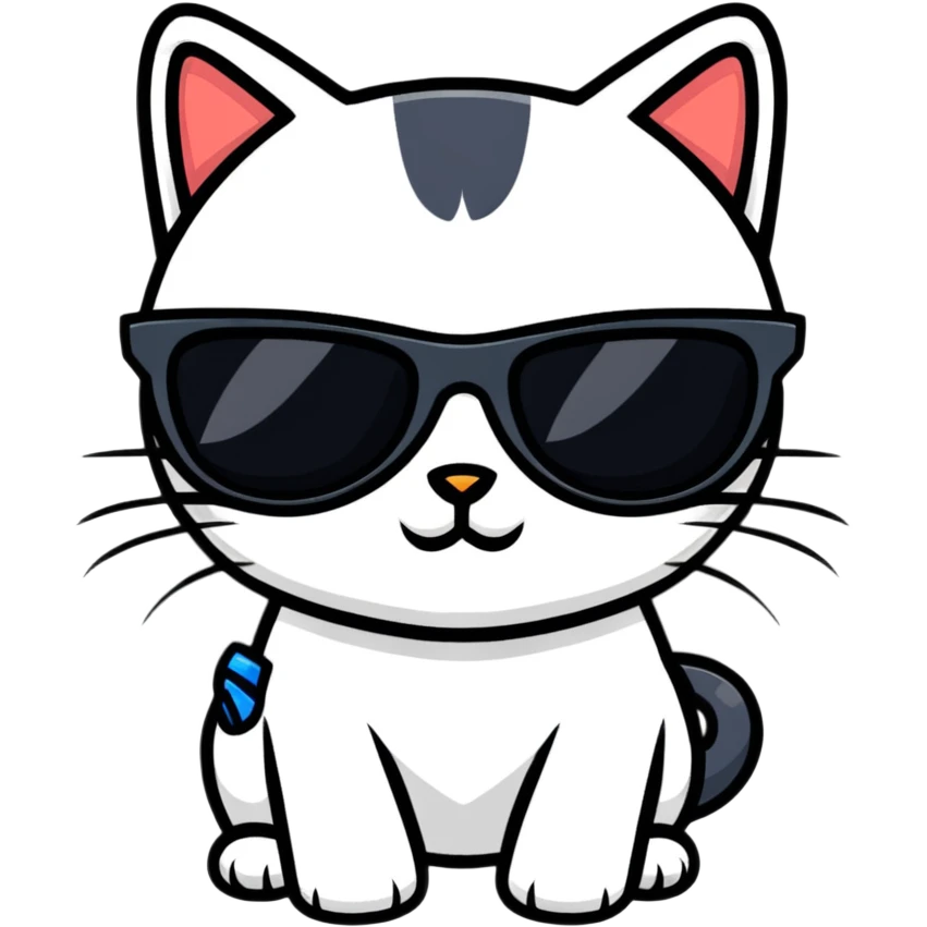 Cat with sunglasses emoji