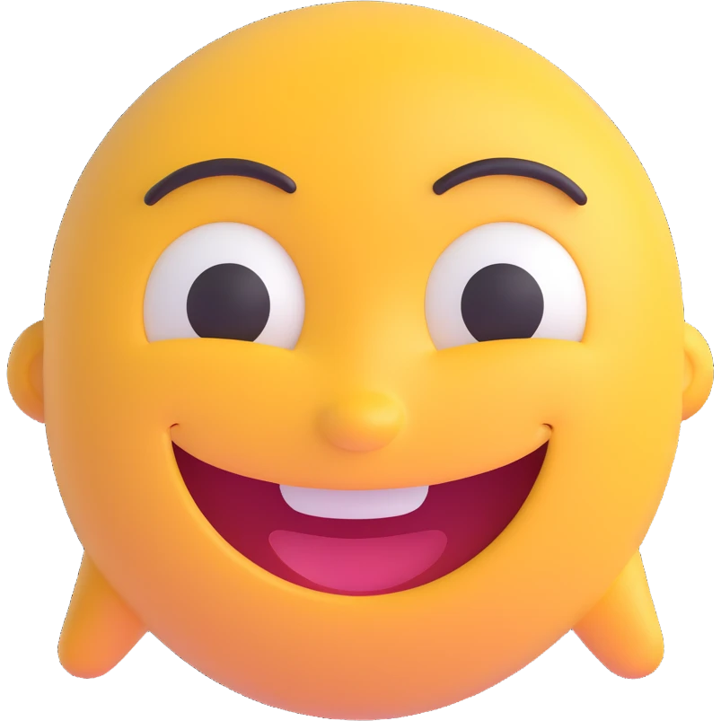 blue happy face emoji