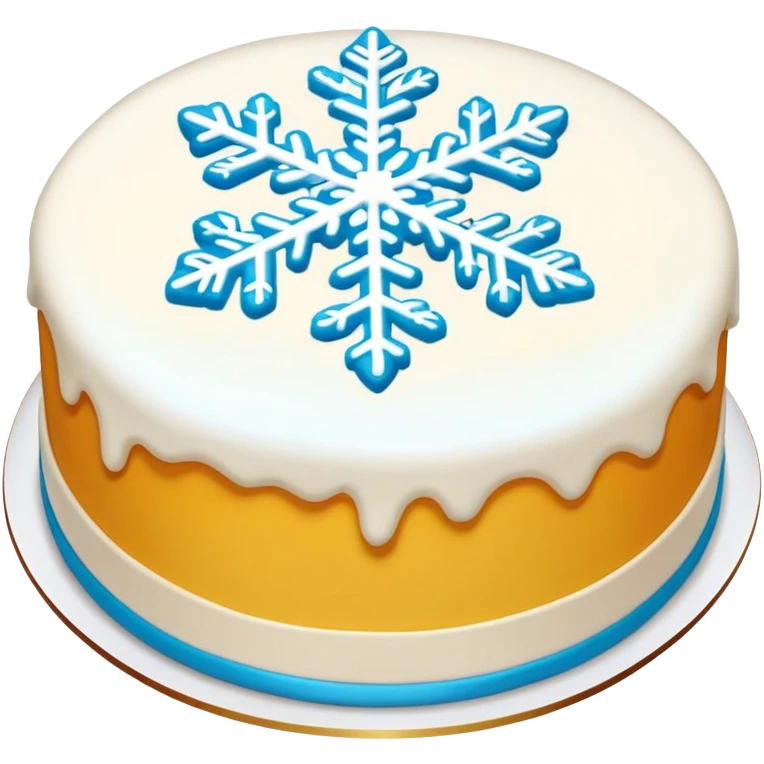 Snowflake cake thin round transparent dessert, simplified emoji style with bold outlines and bright colors, cartoon style Xuehua Gao Suzhou specialty emoji