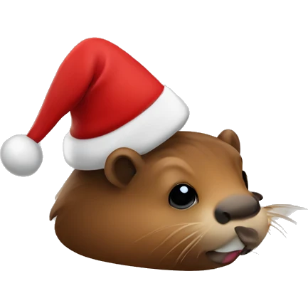 beaver with Santa hat  emoji