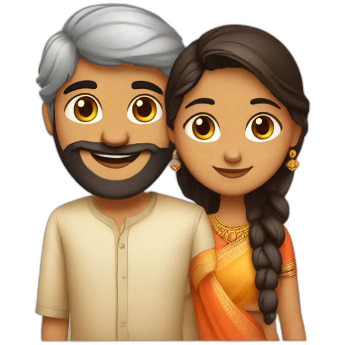 cute indian couple south indian girl from Kerala and a bearded Gujarati boy emoji