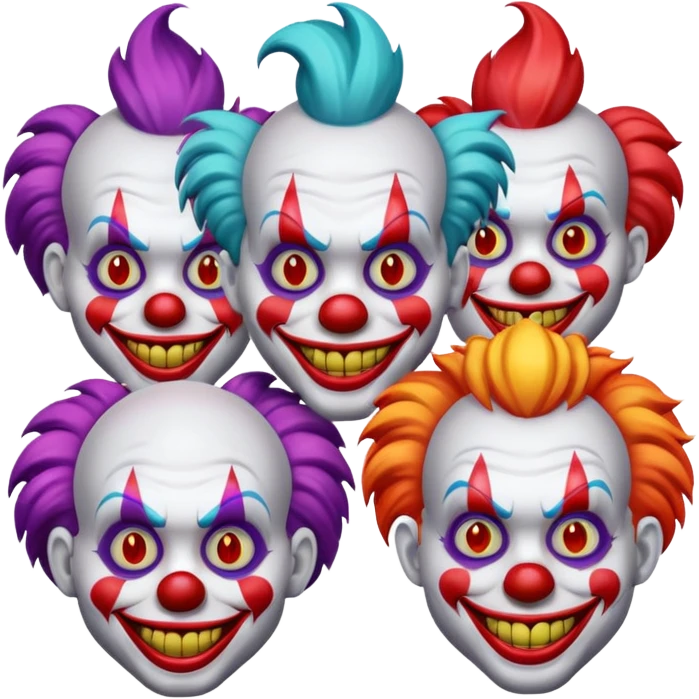 group of scary clowns emoji