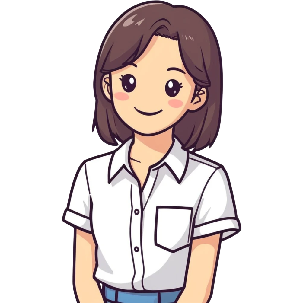 smiling girl in white shirt emoji