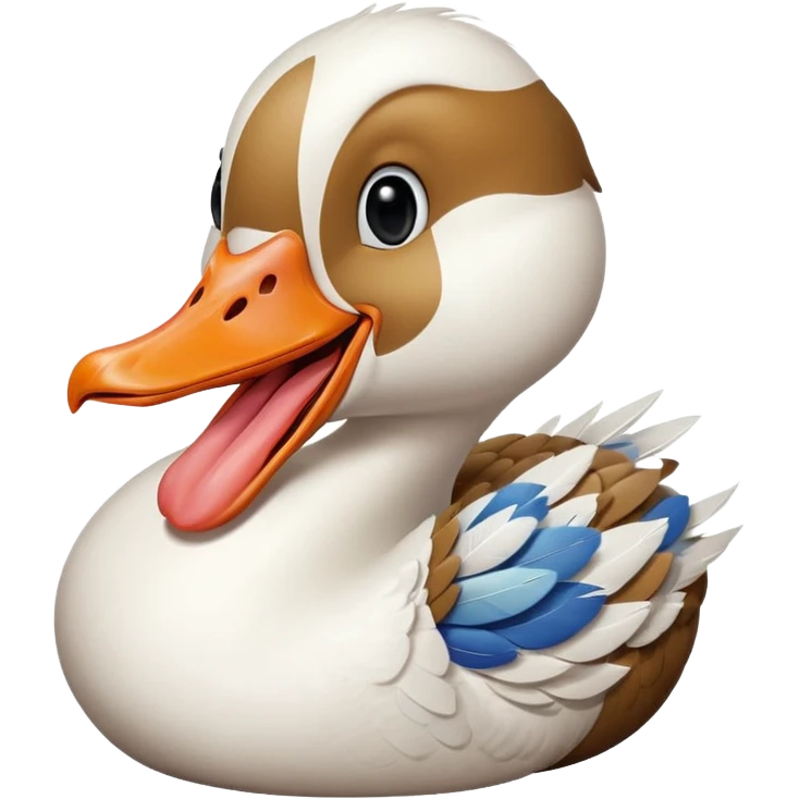 Goose winking with tongue sticking out emoji