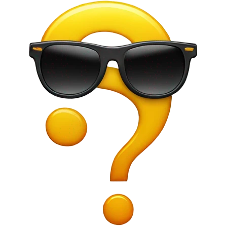 Question mark symbol with sun glasses emoji
