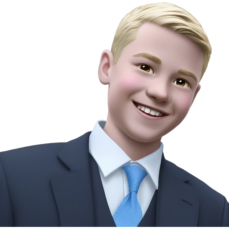 smiling boy in formal attire emoji