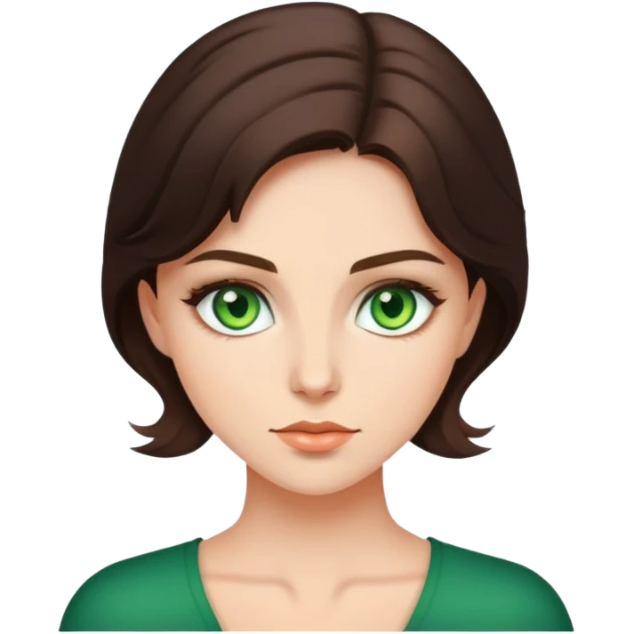 Брюнетка с зелеными глазами emoji