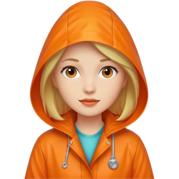 orange Raincoat Pedestrian woman  emoji