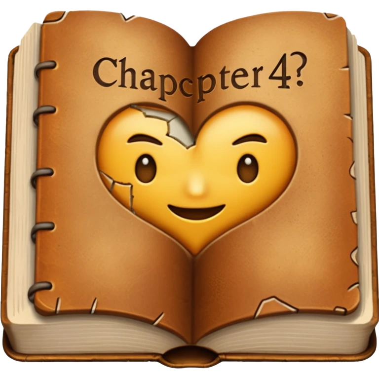 Book with “Chapter 4?” stamped on it emoji