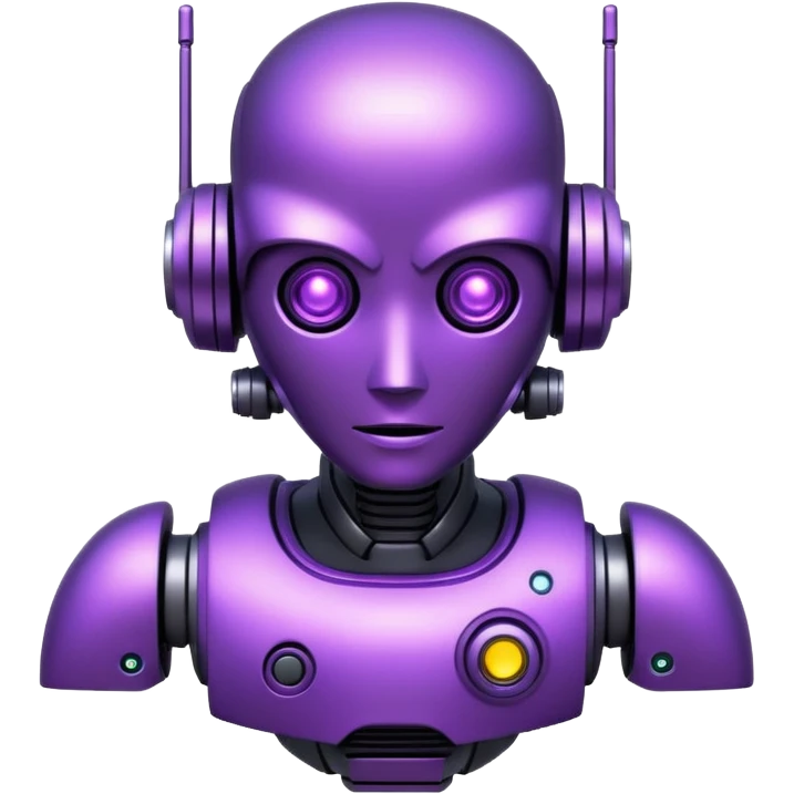 glitter purple cyberpunk robot emoji