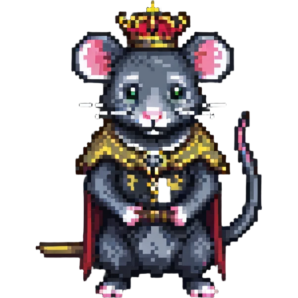 rat king pixel art emoji