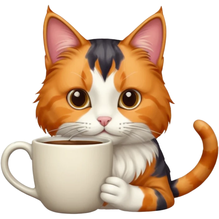 a cat drinking coffee emoji