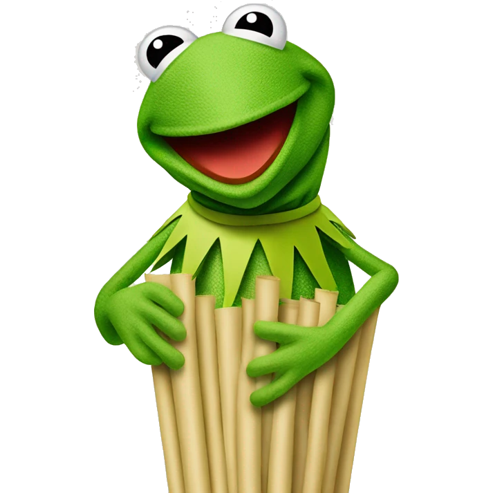 Kermit the frog straw emoji