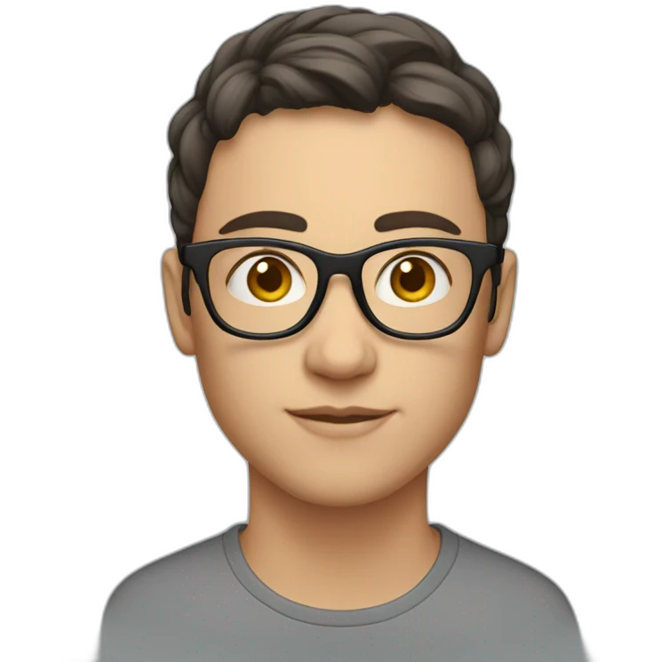 nonbinary glasses caucasian brunette emoji