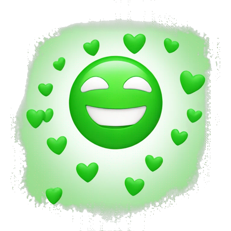 Smiling Face with green Hearts emoji