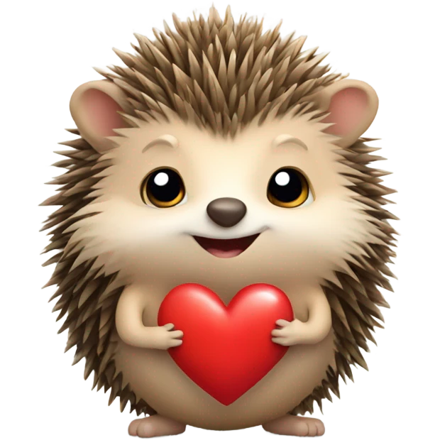 Hedgehog holding hello heart  emoji