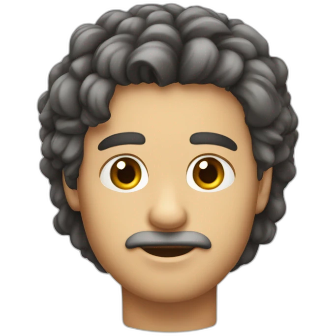 Menino pardo de cabelo cacheado emoji