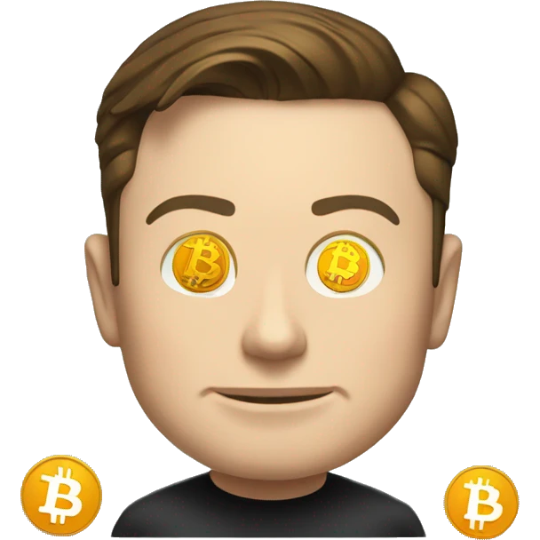 Elon Musk with Bitcoin logo emoji
