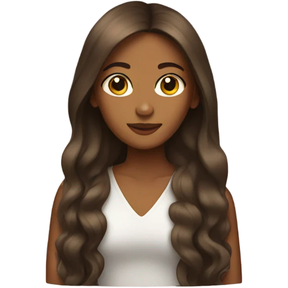 brown woman with long hair  emoji