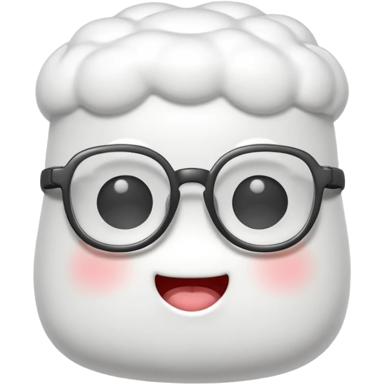 marshmallow with glassess emoji