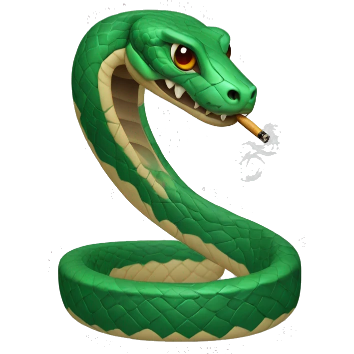 snake smoking a cigarette ￼ emoji