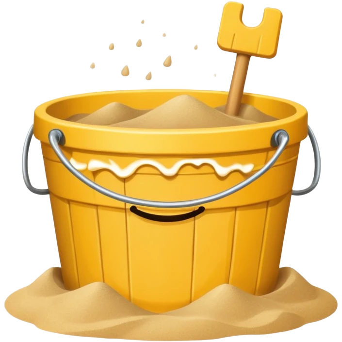 Bucket-shaped sand castle emoji